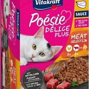 Vitakraft Poesie Delice Plus Υγρή Τροφή για Ενήλικες Γάτες σε Ταψάκι με Κοτόπουλο χωρίς Γλουτένη 6x85gr