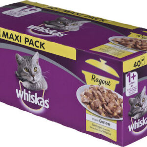 Whiskas Chicken Stew Jelly Υγρή Τροφή για Ενήλικες Γάτες σε Φακελάκι με Κοτόπουλο 40x85gr