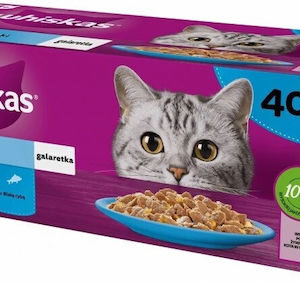 Whiskas Fish Favourites Υγρή Τροφή για Γάτες σε Φακελάκι με Μπακαλιάρο, Σολομό, Τόνο και Ψάρια 40x85gr