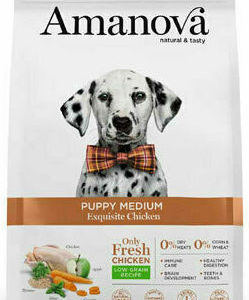 Amanova Puppy Medium 2kg Ξηρά Τροφή με Λίγα Σιτηρά για Κουτάβια Μεσαίων Φυλών με Κοτόπουλο