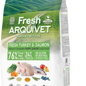 Arquivet Fresh 10kg Ξηρά Τροφή χωρίς Σιτηρά & Γλουτένη για Κουτάβια με Γαλοπούλα και Σολομό