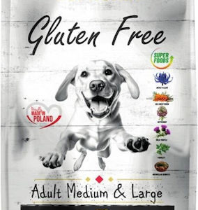Dog Food 2kg Ξηρά Τροφή χωρίς Γλουτένη για Ενήλικους Σκύλους Μεσαίων & Μεγαλόσωμων Φυλών με Βοδινό