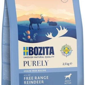Bozita 2.5kg Ξηρά Τροφή χωρίς Σιτηρά για Ενήλικους Σκύλους με Τάρανδο
