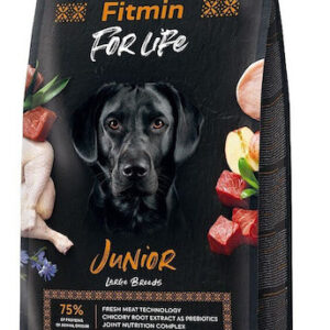 Fitmin For Life 12kg Ξηρά Τροφή χωρίς Γλουτένη για Κουτάβια Μεγαλόσωμων Φυλών με Μοσχάρι, Πουλερικά και Χοιρινό