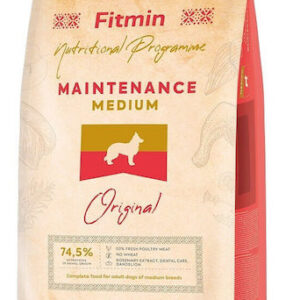 Fitmin Medium Maintenance 12kg Ξηρά Τροφή Σκύλων Μεσαίων Φυλών χωρίς Γλουτένη με Κρέας, Πουλερικά, Ρύζι, Ψάρια, Συκώτι, Σιτάρι, Καλαμπόκι, Μήλο, Σολομό και Κοτόπουλο