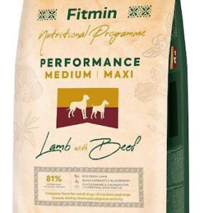 Fitmin Performance 12kg Ξηρά Τροφή Σκύλων Μεσαίων & Μεγαλόσωμων Φυλών χωρίς Γλουτένη με Κρέας, Πουλερικά και Σολομό