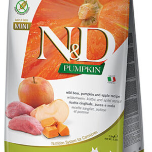 Farmina N&D Pumpkin Mini 0.8kg Ξηρά Τροφή χωρίς Σιτηρά & Γλουτένη για Ενήλικους Σκύλους Μικρόσωμων Φυλών με Χοιρινό και Κολοκύθα