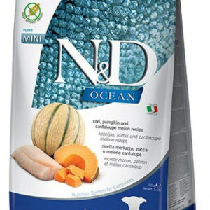 Farmina N&D Ocean Puppy Mini 0.8kg Ξηρά Τροφή χωρίς Σιτηρά & Γλουτένη για Κουτάβια Μικρόσωμων Φυλών με Κολοκύθα και Ψάρια