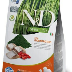 Farmina Spirulina 7kg Ξηρά Τροφή χωρίς Σιτηρά & Γλουτένη για Ενήλικους Σκύλους Μεσαίων & Μεγαλόσωμων Φυλών με Ρέγγα και Ψάρια