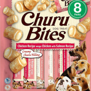Inaba Churu Dog Bites Λιχουδιές Σκύλου χωρίς Σιτηρά με Κοτόπουλο και Σολομό 12gr 8τμχ