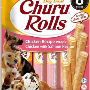 Inaba Churu Dog Rolls Λιχουδιά Σκύλου με Κοτόπουλο και Σολομό Κοτόπουλο/Σολομός 12gr 8τμχ 039943 A5-IND732