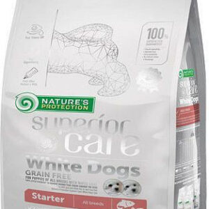 Nature's Protection Superior Care White Dogs Starter 1.5kg Ξηρά Τροφή χωρίς Σιτηρά & Γλουτένη για Κουτάβια με Σολομό