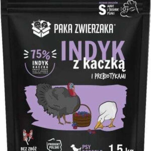 Paka Zwierzaka 1.5kg Ξηρά Τροφή χωρίς Σιτηρά & Γλουτένη για Ενήλικους Σκύλους Μικρόσωμων Φυλών με Γαλοπούλα, Πάπια, Κολοκύθα και Κρέας