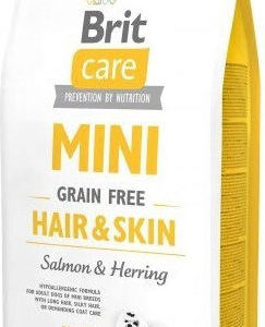 Brit Mini Grain Free Hair & Skin 7kg Ξηρά Τροφή χωρίς Σιτηρά & Γλουτένη για Ενήλικους Σκύλους Μικρόσωμων Φυλών με Ρέγγα και Σολομό