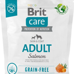 Brit Care Skin & Coat Adult 1kg Ξηρά Τροφή Σκύλων χωρίς Σιτηρά & Γλουτένη με Σολομό