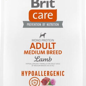 Brit Care Adult Medium Breed Hypoallergenic 3kg Ξηρά Τροφή για Ενήλικους Σκύλους Μεσαίων Φυλών με Αρνί