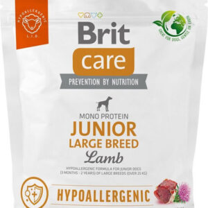 Brit Care Junior Large Breed Hypoallergenic 1kg Ξηρά Τροφή χωρίς Γλουτένη για Κουτάβια Μεγαλόσωμων Φυλών με Αρνί