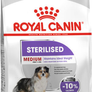 Royal Canin Medium Sterilised 12kg Ξηρά Τροφή χωρίς Γλουτένη για Ενήλικους Στειρωμένους Σκύλους Μεσαίων Φυλών με Καλαμπόκι και Πουλερικά