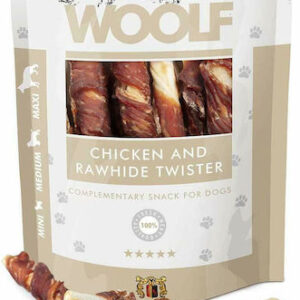 Woolf Snacks and Rawhide Twister Λιχουδιές Σκύλου χωρίς Σιτηρά με Κοτόπουλο 100gr
