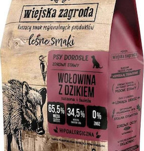 Wiejska Zagroda 9kg Ξηρά Τροφή χωρίς Σιτηρά & Γλουτένη για Ενήλικους Σκύλους με Βοδινό και Αγριογούρουνο