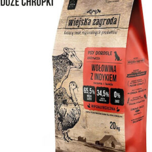 Wiejska Zagroda 20kg Ξηρά Τροφή χωρίς Σιτηρά & Γλουτένη για Ενήλικους Σκύλους Μεσαίων Φυλών με Κρέας, Βοδινό και Γαλοπούλα