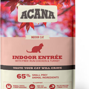 Acana Indoor Entrée Ξηρά Τροφή χωρίς Σιτηρά & Γλουτένη για Ενήλικες Στειρωμένες Γάτες με Γαλοπούλα 4.5kg