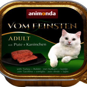 Animonda Vom Feinsten Cats Moist Food Υγρή Τροφή για Ενήλικες Γάτες σε Ταψάκι με Γαλοπούλα και Κουνέλι χωρίς Σιτηρά 100gr