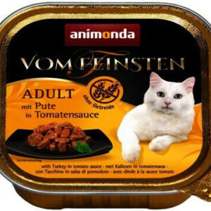 Animonda Vom Feinsten Adult Υγρή Τροφή για Ενήλικες Γάτες σε Ταψάκι με Γαλοπούλα χωρίς Σιτηρά 100gr