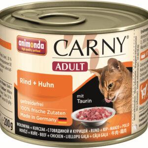 Animonda Carny Adult Υγρή Τροφή για Ενήλικες Γάτες σε Κονσέρβα με Βοδινό και Κοτόπουλο 200gr