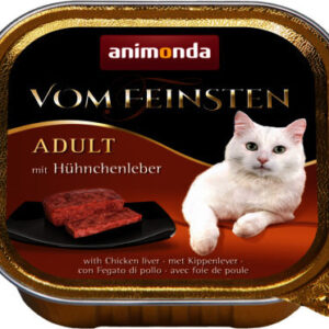 Animonda Vom Feinsten Adult Υγρή Τροφή για Ενήλικες Γάτες σε Ταψάκι με Συκώτι χωρίς Σιτηρά 100gr