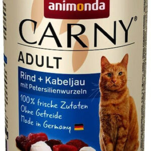Animonda Carny Adult Υγρή Τροφή για Ενήλικες Γάτες σε Κονσέρβα με Βοδινό και Μπακαλιάρο χωρίς Σιτηρά 400gr