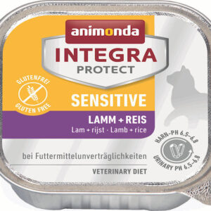 Animonda Integra Protect Sensitive Υγρή Τροφή για Ενήλικες Γάτες σε Ταψάκι με Αρνί και Ρύζι Διαίτης 100gr