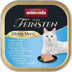 Animonda Vom Feinsten Adult Υγρή Τροφή για Ενήλικες Γάτες σε Ταψάκι με Γαλοπούλα και Πέστροφα χωρίς Σιτηρά & Γλουτένη 100gr