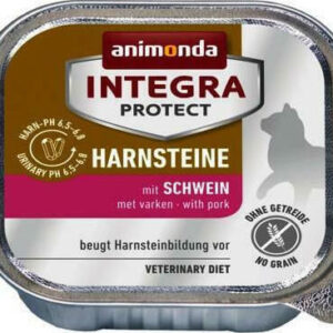 Animonda Integra Protect Harnsteine Υγρή Τροφή για Ενήλικες Γάτες σε Ταψάκι με Χοιρινό 100gr