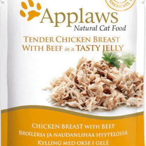 Applaws Natural Cat Food Υγρή Τροφή για Ενήλικες Γάτες σε Φακελάκι με Κοτόπουλο και Μοσχάρι χωρίς Σιτηρά 70gr