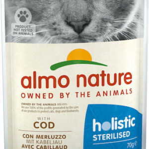 Almo Nature Holistic Sterilised Υγρή Τροφή για Ενήλικες Γάτες σε Φακελάκι με Μπακαλιάρο χωρίς Σιτηρά & Γλουτένη 70gr