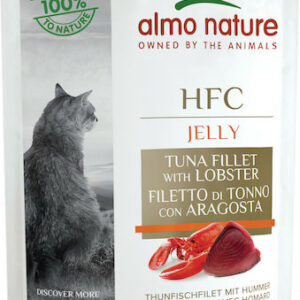 Almo Nature HFC Adult Jelly Υγρή Τροφή για Ενήλικες Γάτες σε Φακελάκι με Αστακό και Τόνο χωρίς Γλουτένη 55gr