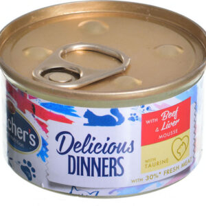 Butcher's Pet Care Classic Delicious Dinners Beef with Liver Υγρή Τροφή για Ενήλικες Γάτες σε Κονσέρβα με Μοσχάρι χωρίς Γλουτένη 85gr