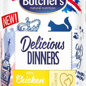Butcher's Pet Care Delicious Dinners Υγρή Τροφή για Ενήλικες Γάτες σε Φακελάκι με Κοτόπουλο χωρίς Γλουτένη 400gr DLZBHRKMK0029