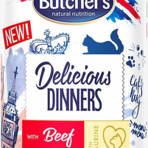 Butcher's Pet Care Delicious Dinners Υγρή Τροφή για Ενήλικες Γάτες σε Φακελάκι με Βοδινό χωρίς Γλουτένη 400gr