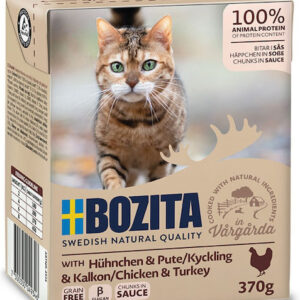 Bozita Tetrapack Υγρή Τροφή για Ενήλικες Γάτες σε Κονσέρβα με Γαλοπούλα και Κοτόπουλο χωρίς Σιτηρά & Γλουτένη 370gr A35-BOZ.64934