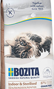 Bozita Indoor & Sterilised Ξηρά Τροφή χωρίς Σιτηρά για Στειρωμένες Γάτες με Τάρανδο 2kg