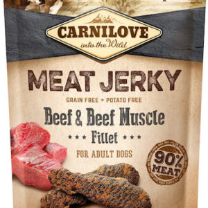 Carnilove Meat Jerky Beef & Beef Muscle Fillet Λιχουδιές Σκύλου με Βοδινό 100gr