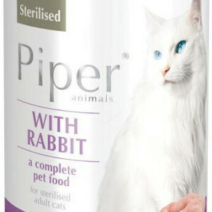 Dolina Noteci Piper Sterilised Υγρή Τροφή για Ενήλικες Γάτες σε Κονσέρβα με Κουνέλι χωρίς Σιτηρά 400gr