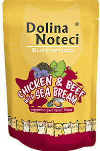 Dolina Noteci Superfood Υγρή Τροφή για Ενήλικες Γάτες σε Φακελάκι με Βοδινό και Κοτόπουλο χωρίς Γλουτένη 4x85gr