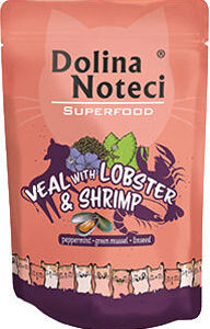 Dolina Noteci Superfood Υγρή Τροφή για Ενήλικες Γάτες σε Φακελάκι με Αστακό, Γαρίδες και Μοσχάρι χωρίς Σιτηρά & Γλουτένη 4x85gr