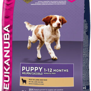 Eukanuba Puppy 12kg Ξηρά Τροφή για Κουτάβια με Ρύζι και Αρνί