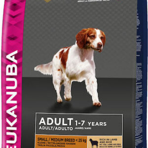Eukanuba Adult Small & Medium Breed 12kg Ξηρά Τροφή για Ενήλικους Σκύλους Μικρόσωμων & Μεσαίων Φυλών με Ρύζι και Αρνί