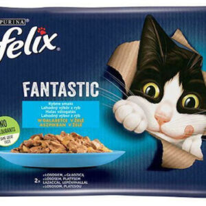 Purina Felix Υγρή Τροφή για Ενήλικες Γάτες σε Φακελάκι με Σολομό 4x85gr
