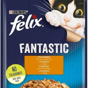Purina Felix Fantastic Υγρή Τροφή για Ενήλικες Γάτες σε Φακελάκι με Κοτόπουλο 85gr